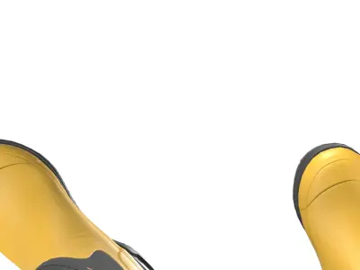 Yellow Short Rubber Boots 3D model
