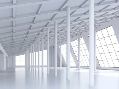 6 lowpoly interior space 3D Model Pack