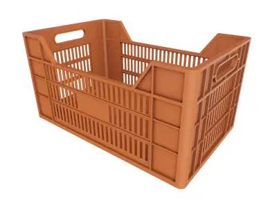 Industrial Plastic Produce Crate Storage Box 3D model