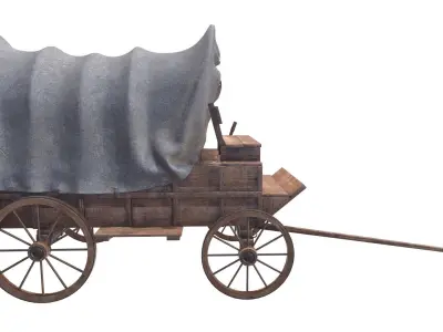 wagon wooden covered 3D model