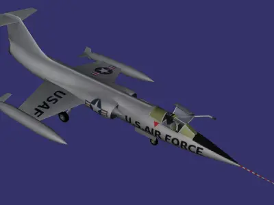 Lockheed F-104 Starfighter Low-poly 3D model