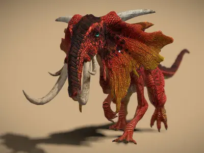 3DRT -  Fantasy Elephant Low-poly 3D model