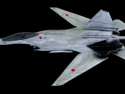 F7-japanese concept fighter jet Low-poly 3D model