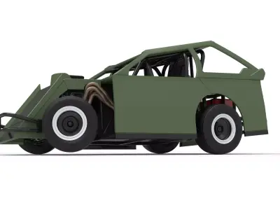Mod Lite Race car while turning Version 2 Scale 1 to 25 3D print model