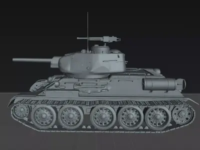 Tank T-34  WW2 Detailed 3D Printable Model 3D print model