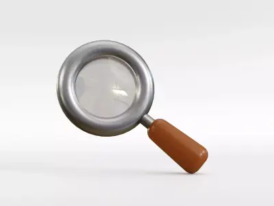 Magnifying Glass Low-poly 3D model
