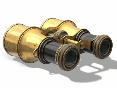 Vintage Binocular Low-poly 3D model