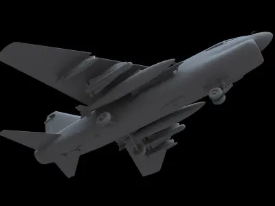 LTV A-7D Corsair II Free low-poly 3D model