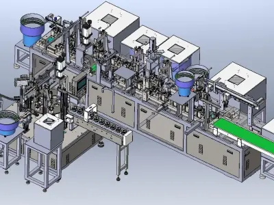Motor automatic assembly production line 3D model