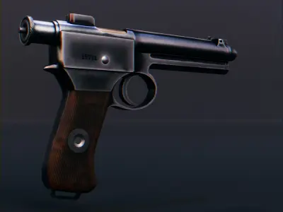 Roth-Steyr M1907 Low-poly 3D model