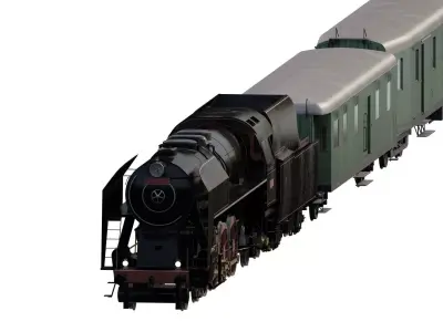 Mixed use steam train 3D model