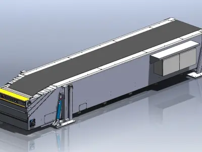 3D design of four-section telescopic belt loading conveyor 3D model