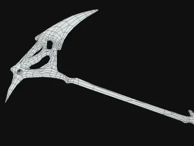 Demonic Scythe - Game Ready Low-poly 3D model