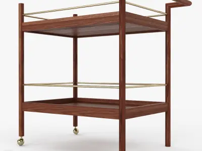Mid-Century Bar Cart by West Elm 3D model