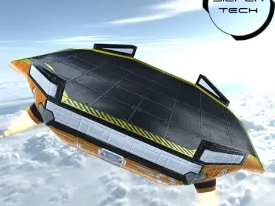 Sci-Fi Float Platform Low-poly 3D model