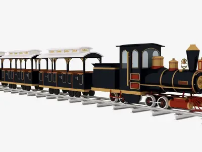 Amusement Park Train 3D model buy