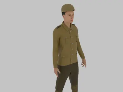 WWI Soldier Low-poly 3D model