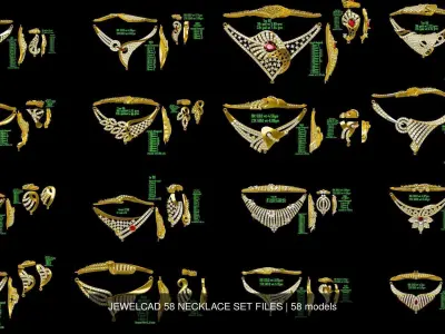 JEWELCAD 58 NECKLACE SET FILES 3D Model Pack