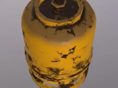 Gaz Canister Low-poly 3D model