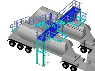 Tanker loading bay platform 3D model