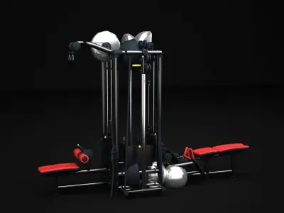 Multistation Fitness Cable Collection 3D Model Pack