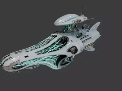 Alien Bio-Mechanical Spaceship Speeder 3D model