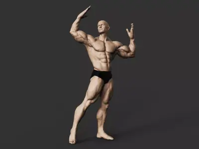 Bodybuilder 3D print model 2