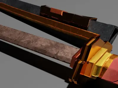 Combat Blade - Katana Sword Low-poly 3D model