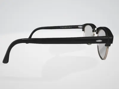 sunglasses with retro style half Low-poly 3D model