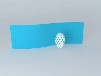 An egg curved banner Free 3D model