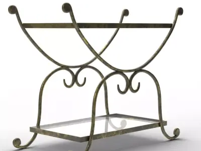 Desdemona Metalworks Bar Cart Low-poly 3D model