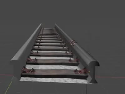 Railway Tracks Free low-poly 3D model
