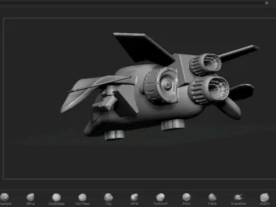 Ship 2 toy spaceship 3D model