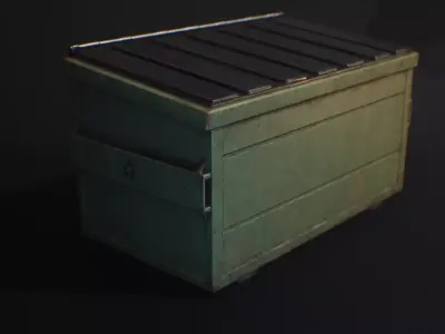 PBR Dumpster  - Texture Variation  Low-poly 3D model