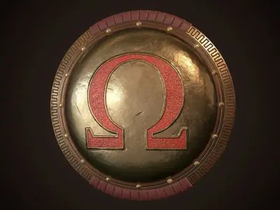 Hoplite Shield Omega Low-poly 3D model