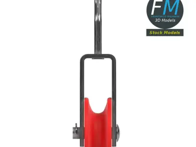 Pulley with a hook 3D model