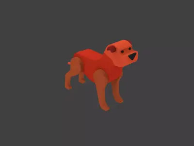 lowpoly of dog 3D model