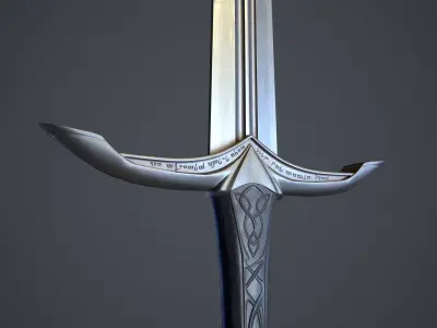 Gurthang the Dark Elf Sword Low-poly 3D model
