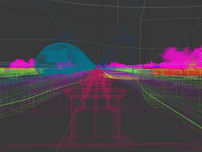 high-speed railway 3D model