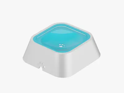 Colorful Plastic Dog Feeding Bowl 3D model