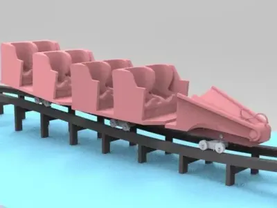 Untamed Hybrid Roller Coaster High-Detail 3D Printable Model Kit 3D print model