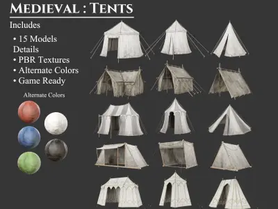 Medieval Collection Tents 3D Model Pack
