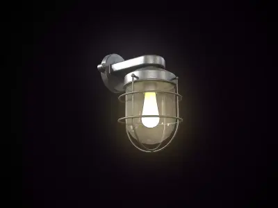 Industrial Wall Lamp Low-poly 3D model