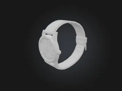 Handcrafted Wooden Watch Low-poly 3D model