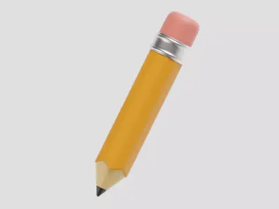Pencil 3d model Low-poly 3D model