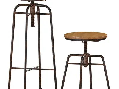 Zara Bar Stools And Table 3D model