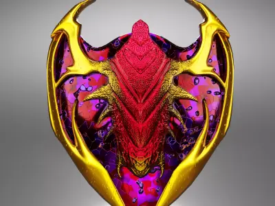 Stained glass Shield  Low-poly 3D model