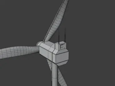 Wind Turbine For Green Energy Low-poly 3D model