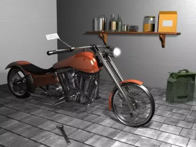 Motorcycle garage Free 3D model