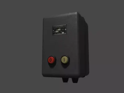 Industrial electric switch Free low-poly 3D model